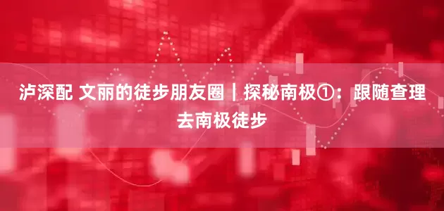 泸深配 文丽的徒步朋友圈｜探秘南极①：跟随查理去南极徒步