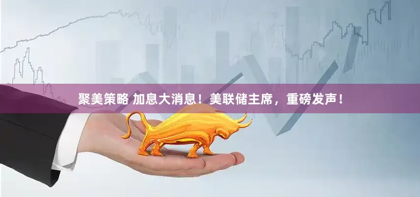 聚美策略 加息大消息！美联储主席，重磅发声！